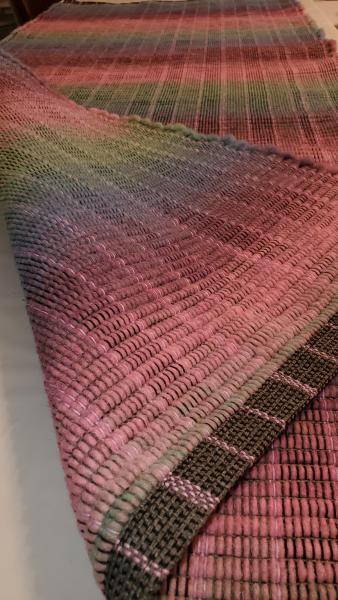 Handwoven Jacob Sheep Wool "Rainbow Colored" Floor Rug picture