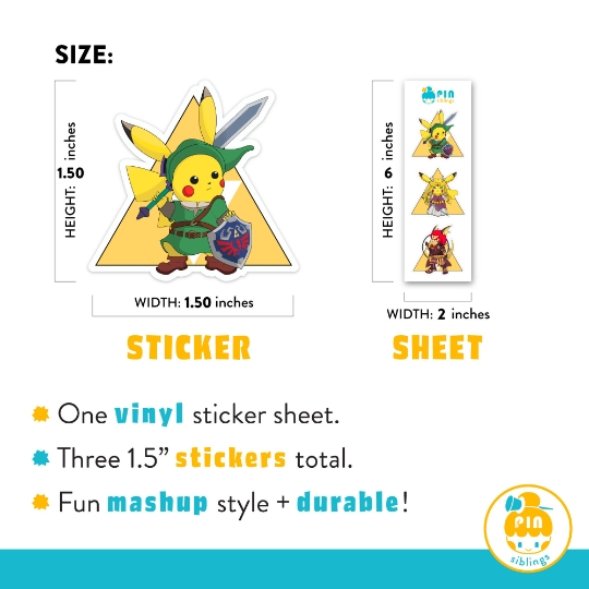 Pikachu x Zelda Stickers picture