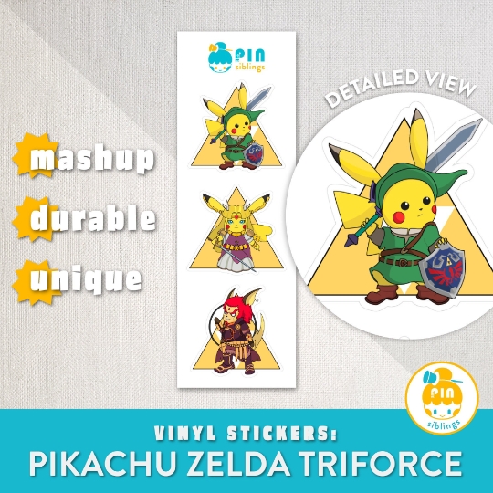 Pikachu x Zelda Stickers