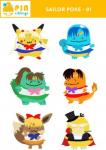 Pokemon x Sailor Moon Mashup Stickers