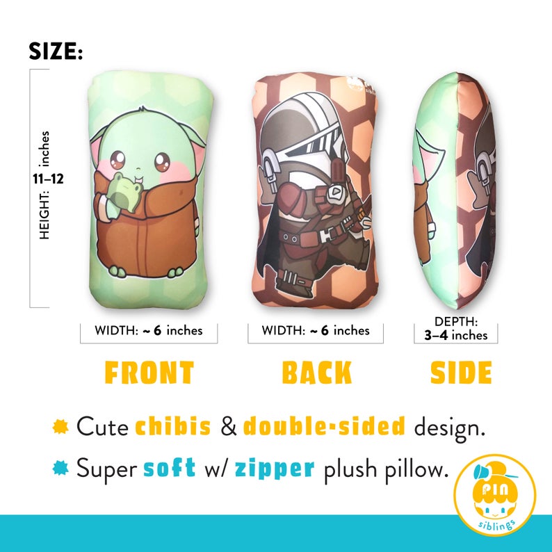 Baby Yoda x Mandalorian Plush Pillow picture