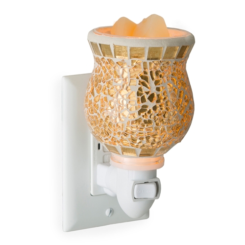 Gilded Gold Glass Mosaic Pluggable Fragrance Warmer picture