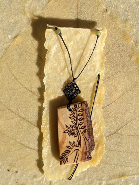 Tree of Life Burned into English Yew Wood picture