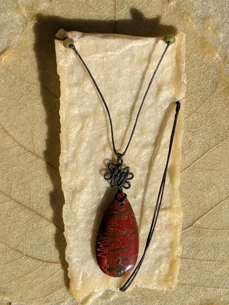 Red Creek Jasper Pan Chang Knot Necklace