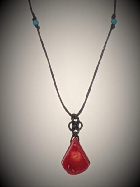 Coral Triquetra Knot Necklace picture