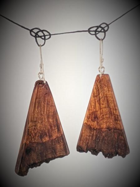 Wooden Moth Wing Earrings picture
