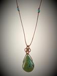 Turquoise Tear Drop Triquetra Knot Necklace