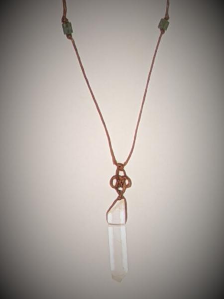 Quarts Crystal Triquetra Knot Necklace picture