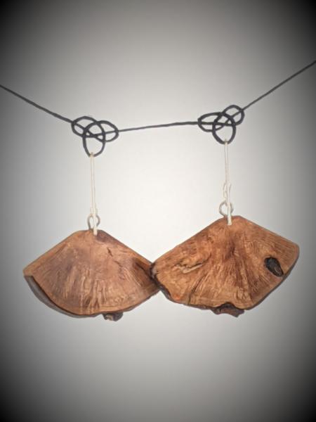 Wooden Moth Wing Earrings picture