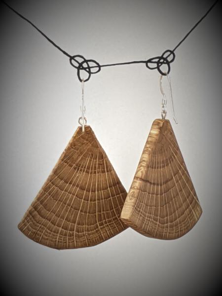 Wooden Moth Wing Earrings picture