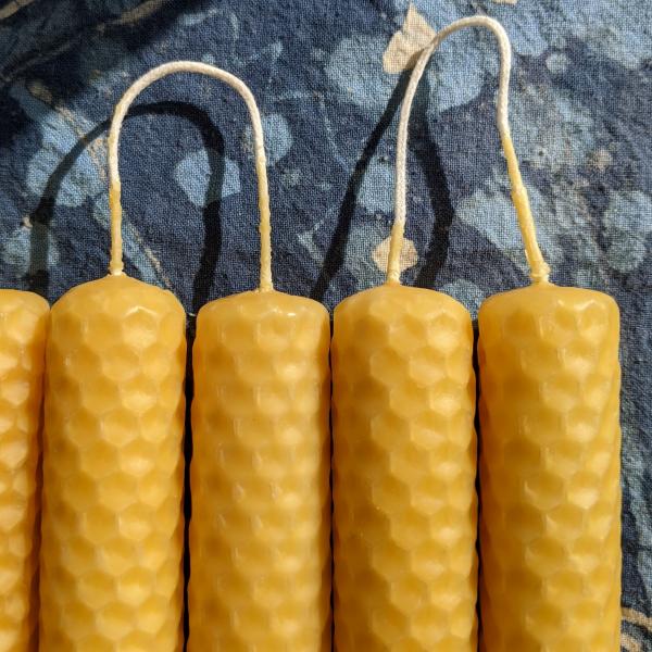 Pair of Hand Rolled Beeswax Candles picture