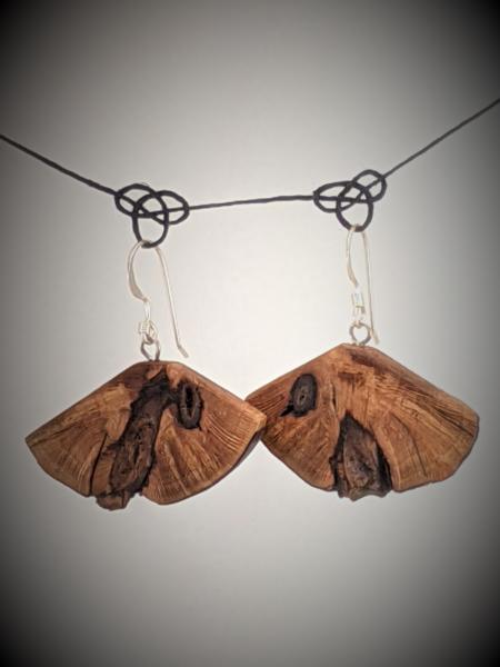 Wooden Moth Wing Earrings picture