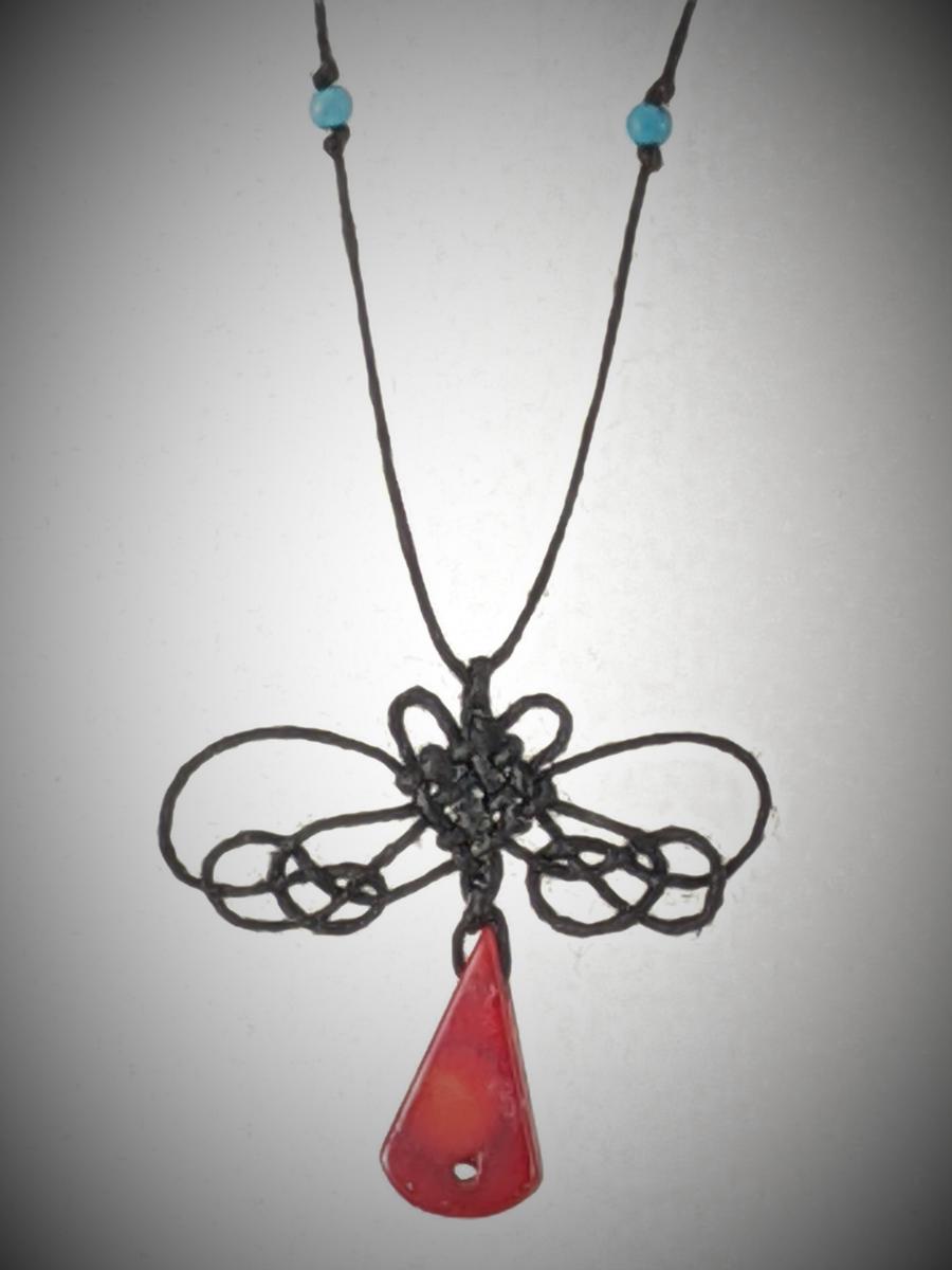 Coral Butterfly Knot Necklace picture
