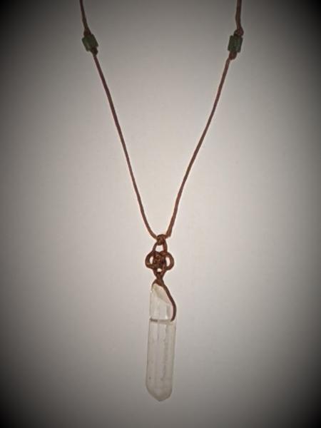 Quarts Crystal Triquetra Knot Necklace picture