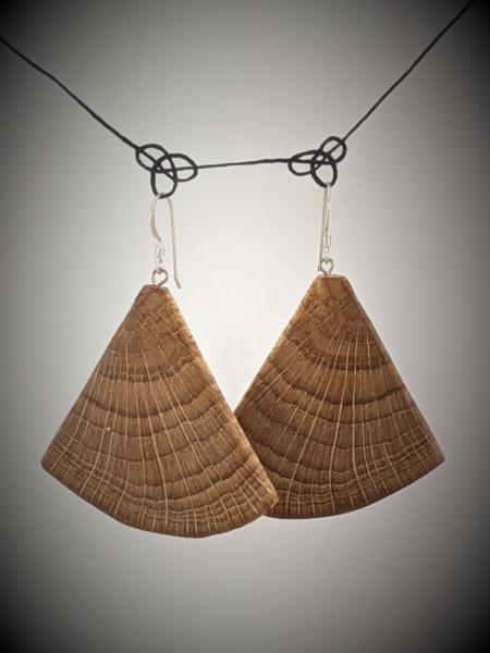 Wooden Moth Wing Earrings picture