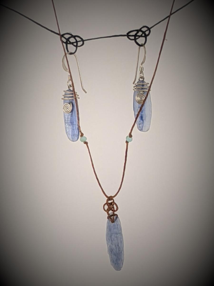 Blue Kyanite Necklace Earring Set picture