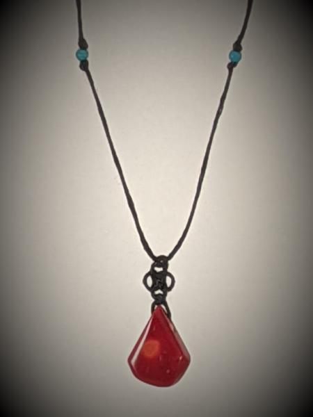 Coral Triquetra Knot Necklace picture