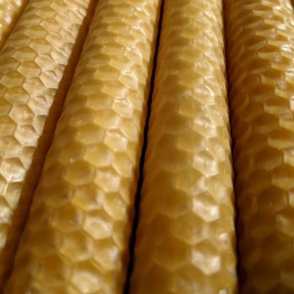 Pair of Hand Rolled Beeswax Candles