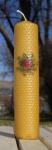 Beeswax candle with pressed flowers tall pillar