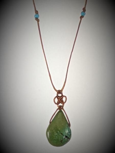 Turquoise Tear Drop Triquetra Knot Necklace picture