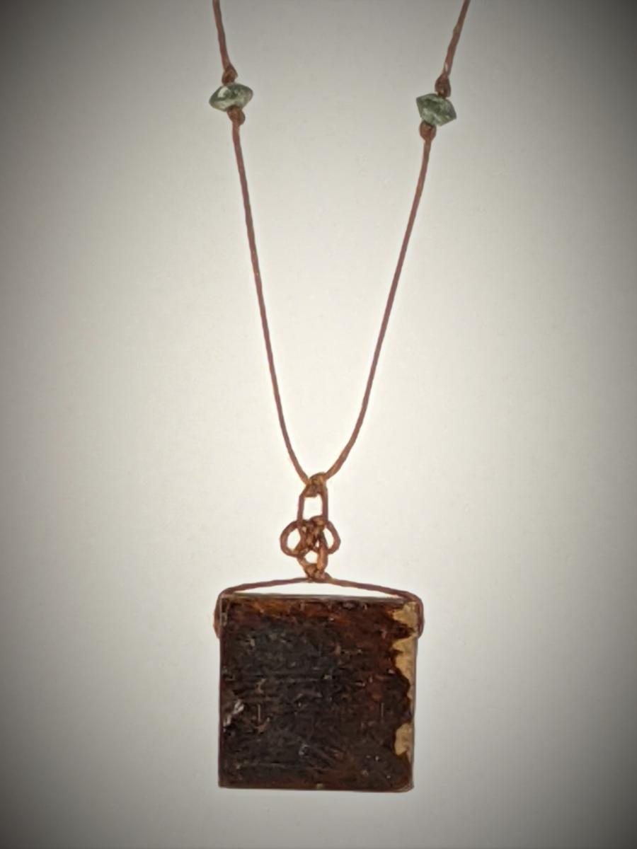 Carved Bone Buddhas Eyes Triquetra Knot Necklace picture