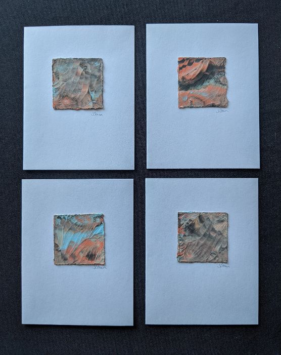 #9 Set of 4 Original Abstract Notecards - blank picture