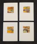 #39 Set of 4 Original Abstract Notecards - blank