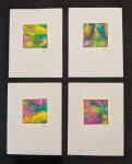 #33 Set of 4 Original Abstract Notecards - blank