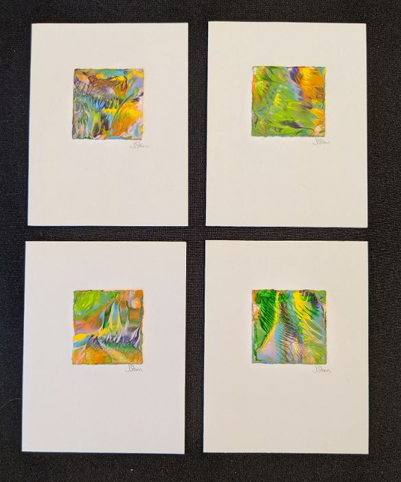 #35 Set of 4 Original Abstract Notecards - blank picture