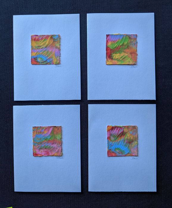#6 Set of 4 Original Abstract Notecards - blank