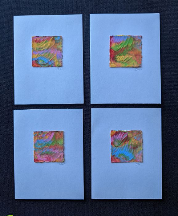 #6 Set of 4 Original Abstract Notecards - blank picture