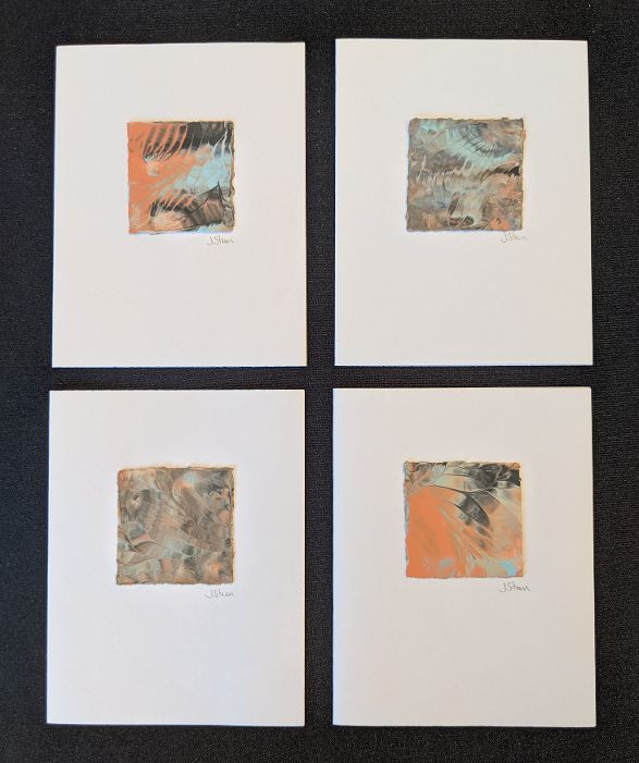 #17 Set of 4 Original Abstract Notecards - blank picture