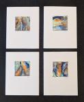 #15 Set of 4 Original Abstract Notecards - blank