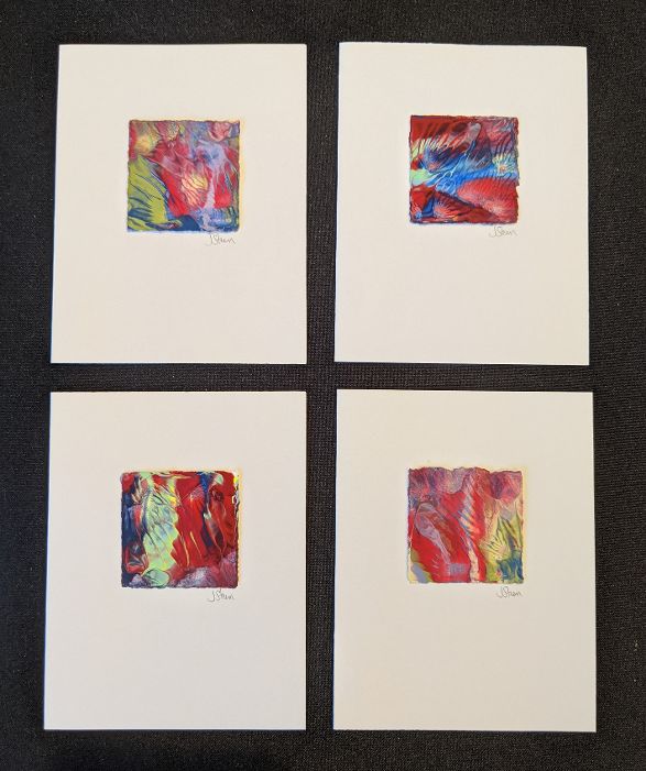 #26 Set of 4 Original Abstract Notecards - blank picture