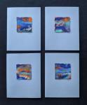 #8 Set of 4 Original Abstract Notecards - blank