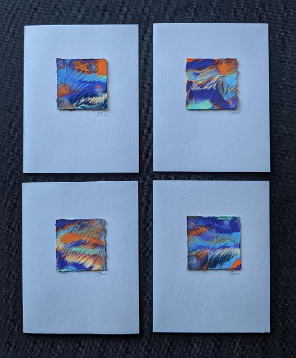 #8 Set of 4 Original Abstract Notecards - blank picture