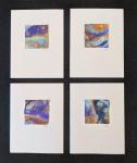 #14 Set of 4 Original Abstract Notecards - blank