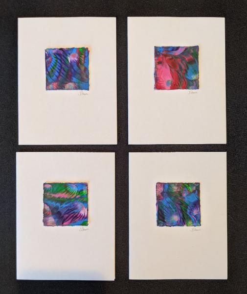 #2 Set of 4 Original Abstract Notecards - blank