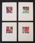 #21 Set of 4 Original Abstract Notecards - blank