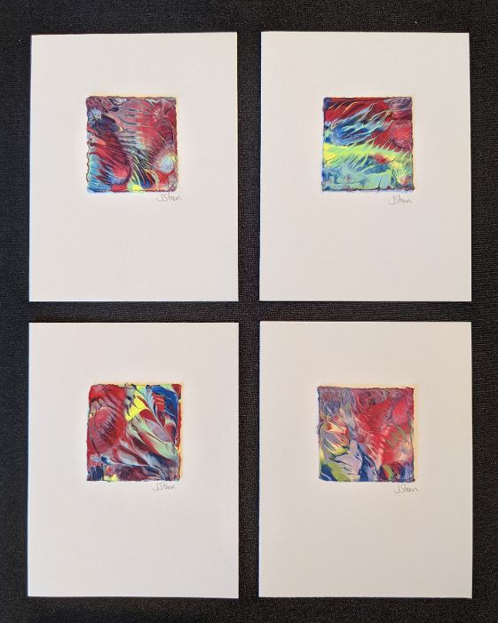 #21 Set of 4 Original Abstract Notecards - blank picture