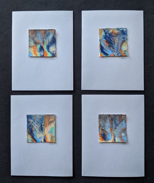 #1 Set of 4 Original Abstract Notecards - blank picture