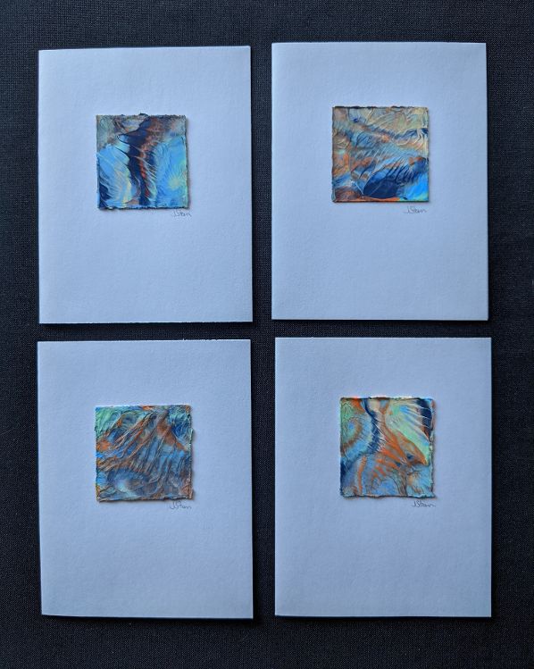 #10 Set of 4 Original Abstract Notecards - blank picture