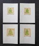 #4 Set of 4 Original Christmas Notecards, Blank