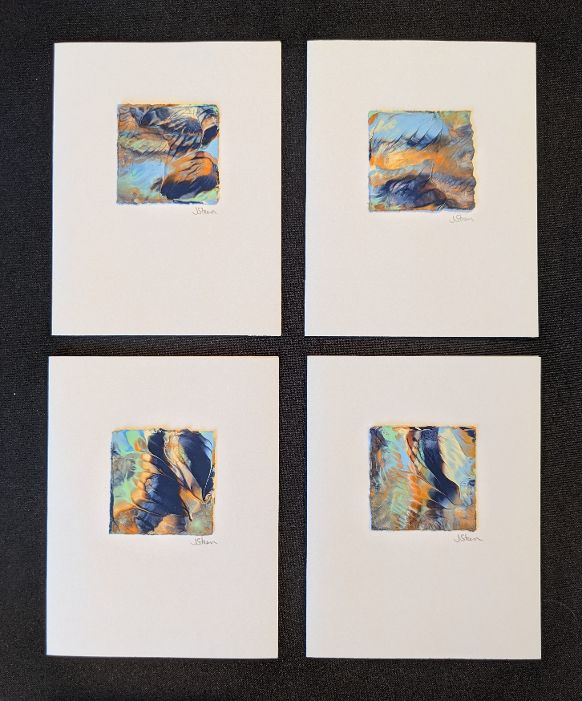 #20 Set of 4 Original Abstract Notecards - blank picture