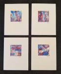 #30 Set of 4 Original Abstract Notecards - blank