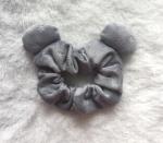 Grey Bear Ear Scrunchie