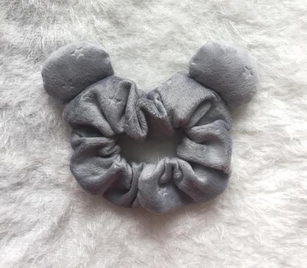 Grey Bear Ear Scrunchie
