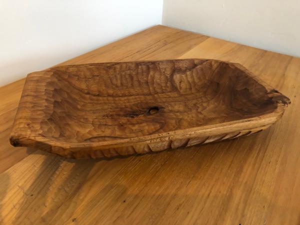 Hand-carved bowl, catalpa
