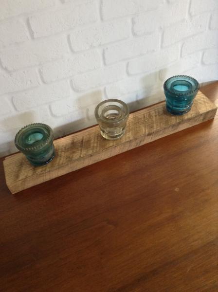 Barnwood and Insulator Tealight Candle Holder picture