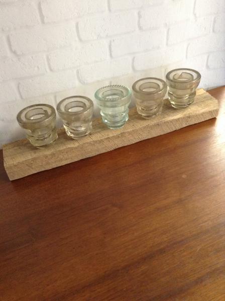 Insulators and Barnwood Tealight Holder